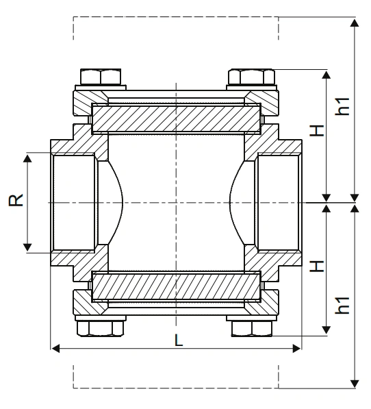 Стекло смотровое АДЛ CC03 1 1/2″ Ду40 Ру40 резьбовое корпус – углеродистая сталь, двустороннее