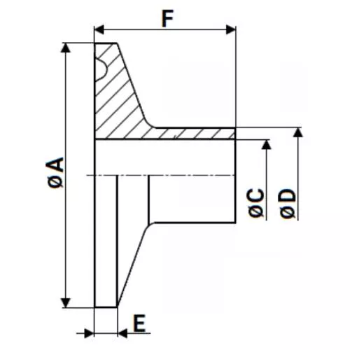 Штуцер CLAMP UC-31-W-34 Ду20 Ру10, корпус - нержавеющая сталь 304, присоединение - под приварку Штуцер CLAMP UC-31-W-34 Ду20 Ру10, корпус - нержавеющая сталь 304, присоединение - под приварку