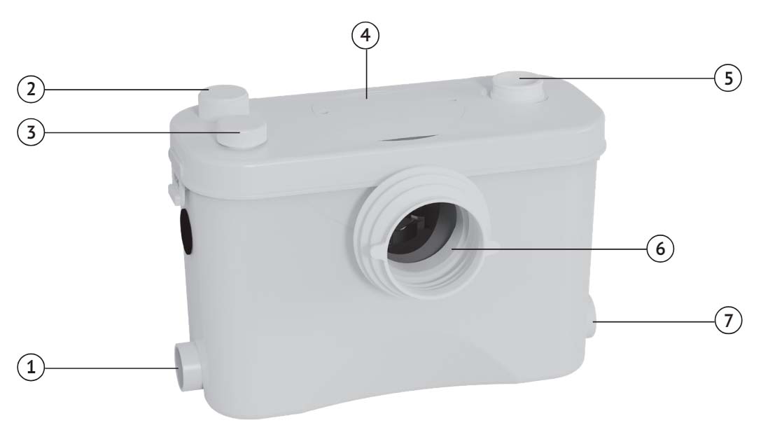 Канализационная установка Unipump SANIVORT 405 М поверхностная, корпус - пластик, мощность - 0.4кВт, напор - 8м, производительность - 145л/мин, 220В