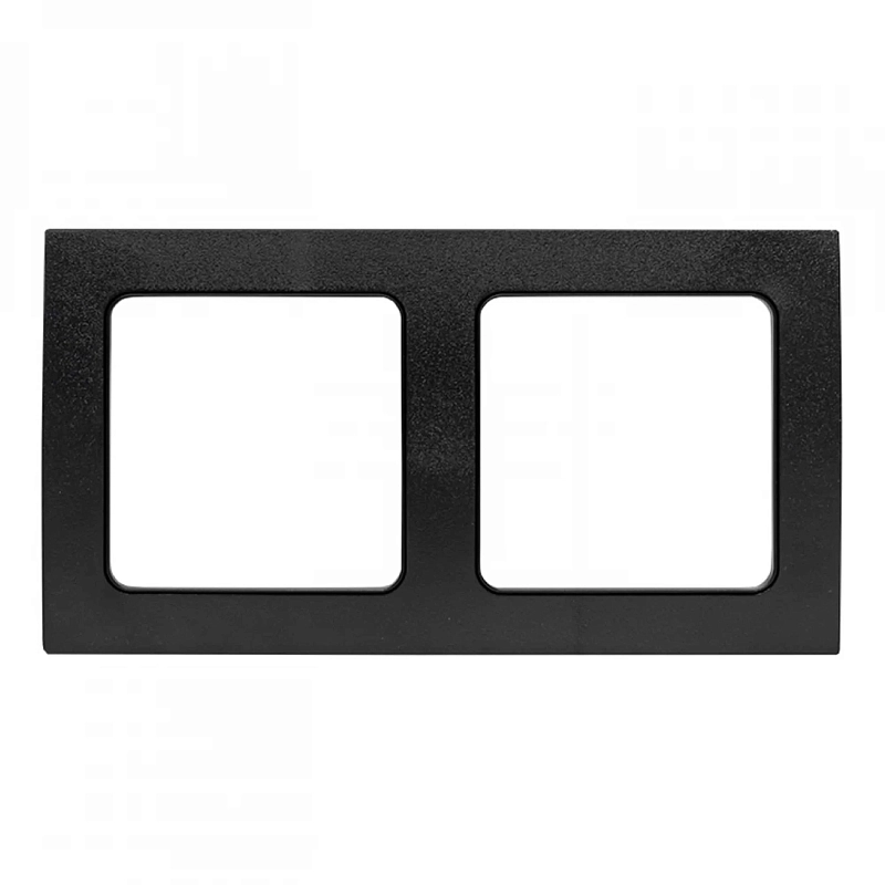 Рамка EKF PROxima Стокгольм 2 поста 82х153х5 мм, корпус - поликарбонат, монтаж - универсальный, форма - квадрат, цвет - черный EXM-G-303-30