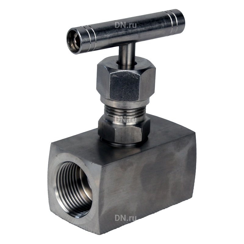 Клапан игольчатый VN3131M-T-Ht 2″ Ду50 Ру400 резьбовой, корпус - нержавеющая сталь 304, уплотнение - металл, с Т-образной рукояткой